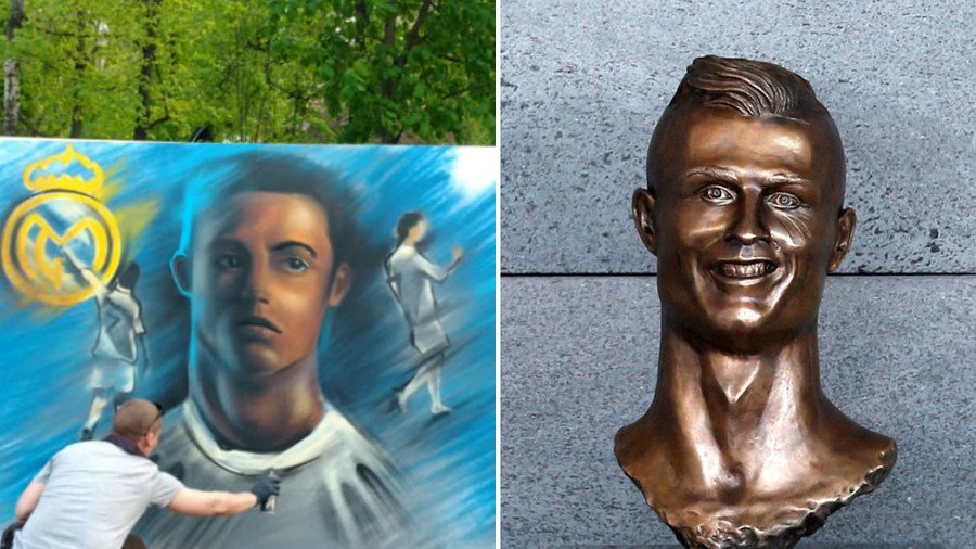 Ronal-do’h! Unconvincing Cristiano graffiti in Moscow park could be new rival to airport bust