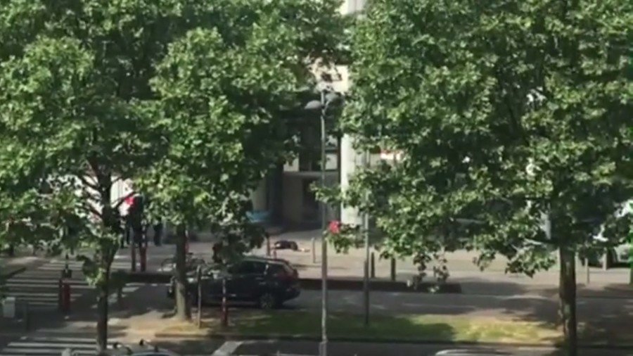 Moment Belgian gunman dies in a hail of police bullets caught on camera (GRAPHIC VIDEO)