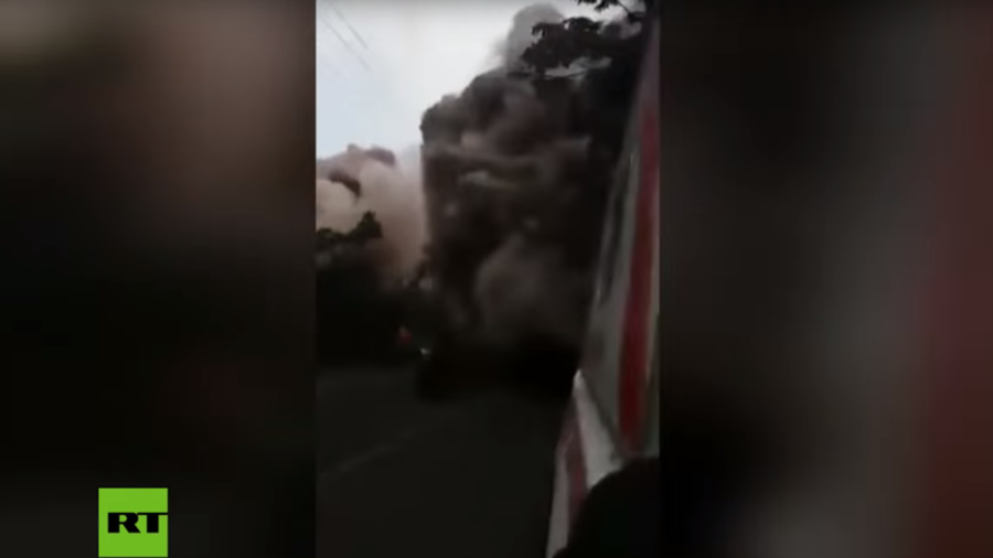 Dramatic VIDEO from inside truck as it gets swallowed by volcanic ash cloud