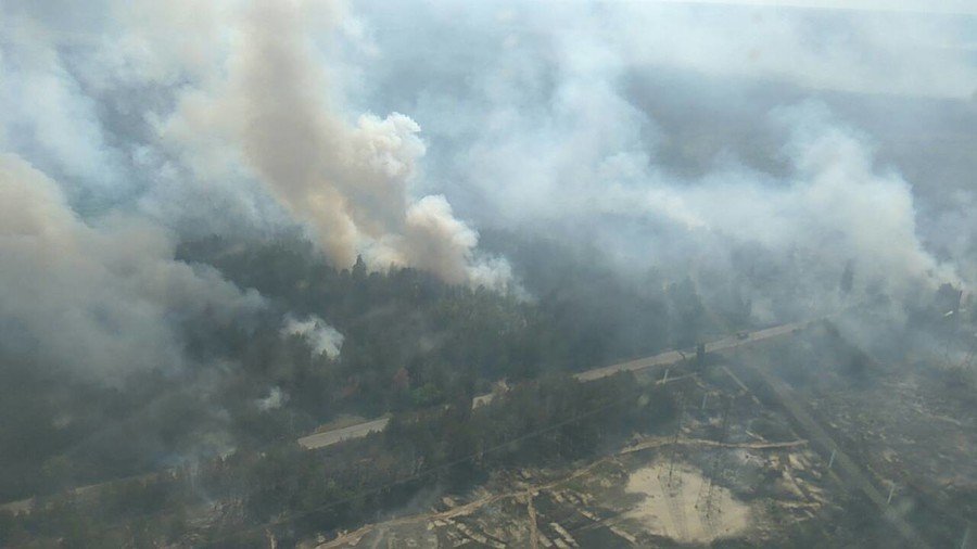 Large fire ravages Chernobyl Exclusion Zone, tons of water poured in by planes