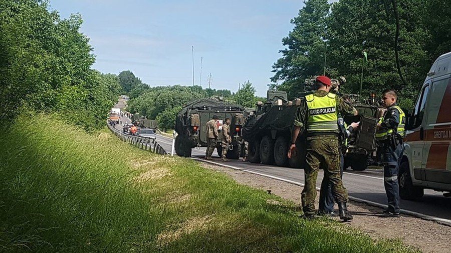 13 injured as 4 US armored vehicles collide on Lithuania road (PHOTOS)