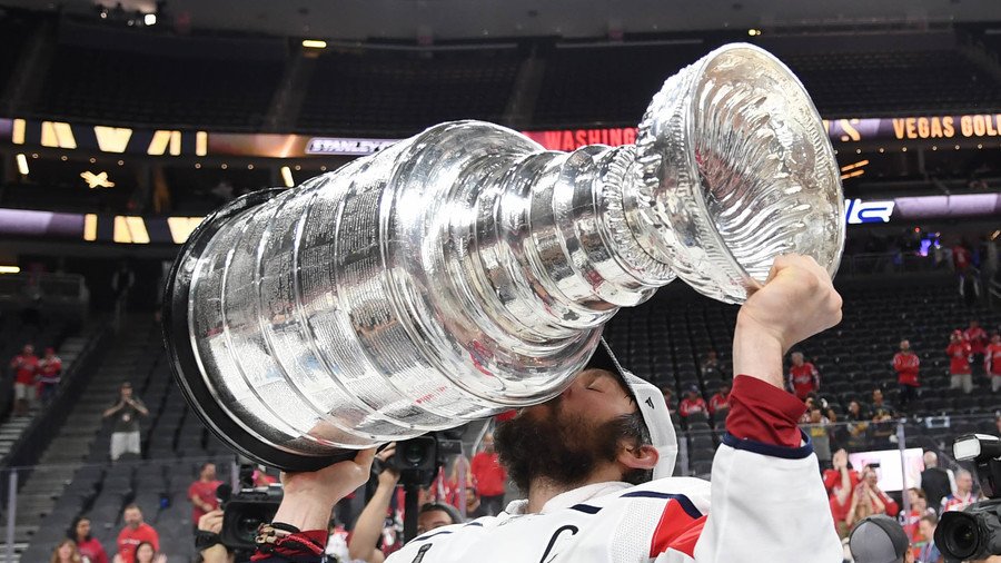 Capitals party at Georgetown Waterfront, Alex Ovechkin does a keg stand  with Stanley Cup and jumps in fountain shirtless