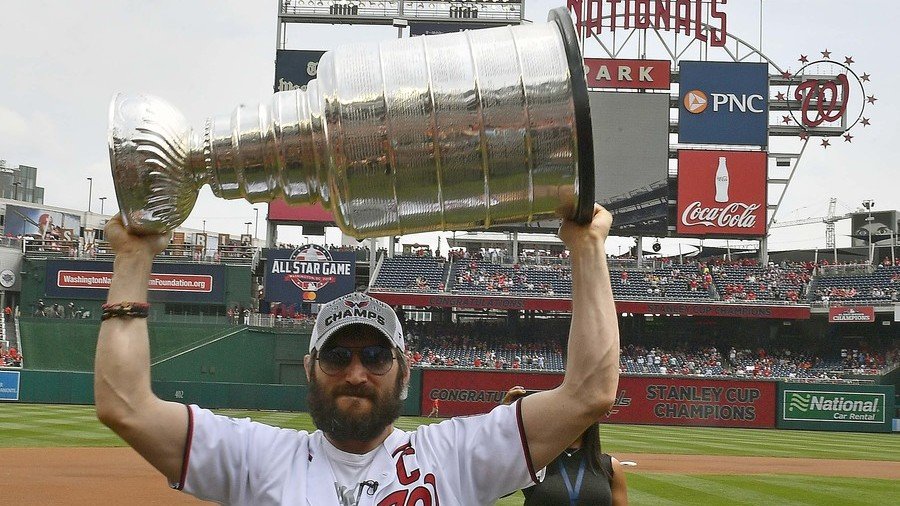 Ovechkin does keg stand before jumping in fountain as epic Stanley Cup celebrations continue (VIDEO)