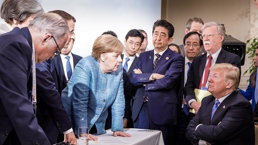 Trump v the world : G7 summit photo sparks meme frenzy