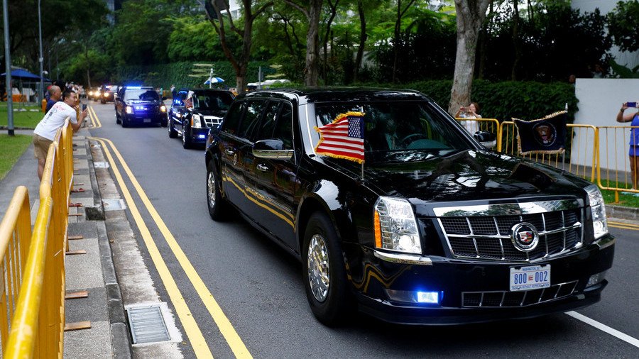 Nukes aside, let’s talk cars: Trump shows off his ‘Beast’ limo to Kim at Singapore summit (VIDEO)
