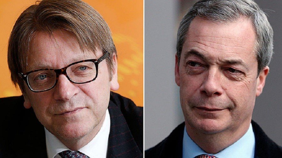 Farage attacks Verhofstadt for ‘lie’ that he’s a pro-Putin ‘fifth-columnist’ trying to ‘kill’ the EU