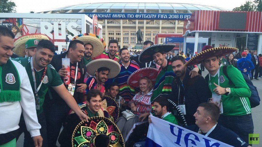 Wave of Mexicans steal hearts by posing with disabled Russian fans at World Cup opener