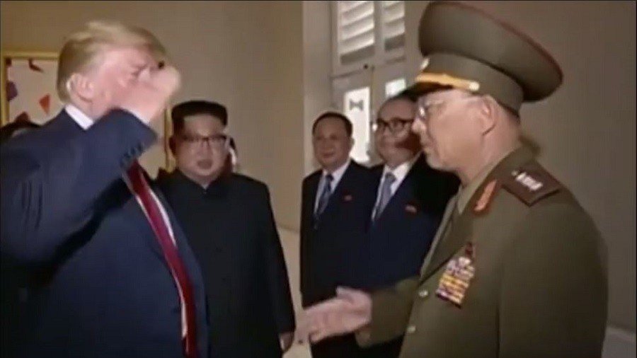  Treason or respect? Trump draws ire for returning North Korean general’s salute (VIDEO)