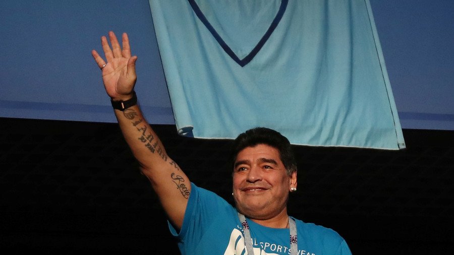 ‘I’m fine’ – Maradona reassures fans after health scare in St. Petersburg 