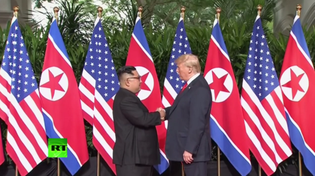 Historic handshake: Kim, Trump face off at Singapore summit (VIDEO, PHOTOS)