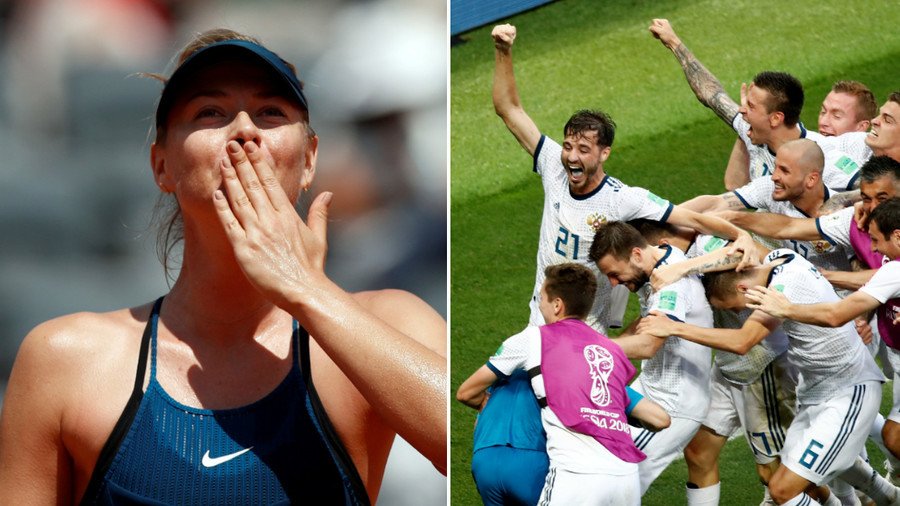 ‘Well done guys!’ Tennis star Sharapova congratulates Russia on stunning World Cup win over Spain  