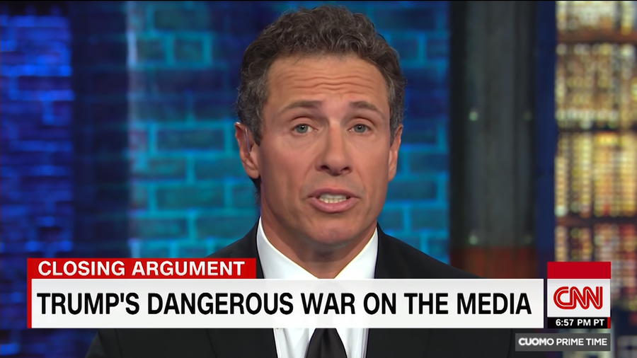 CNN host Cuomo says Trump's aversion to 'fake news media' means he hates America