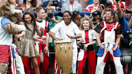 Ronaldinho plays in World Cup final with brilliant bongo performance to Russian song Kalinka