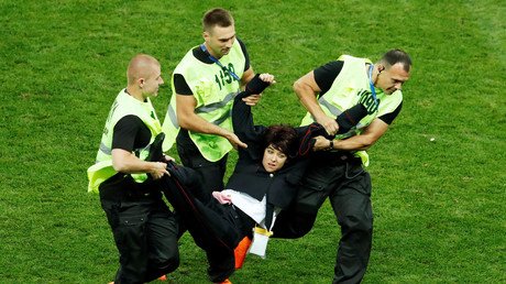 Pussy Riot members fined $24 after World Cup final pitch invasion