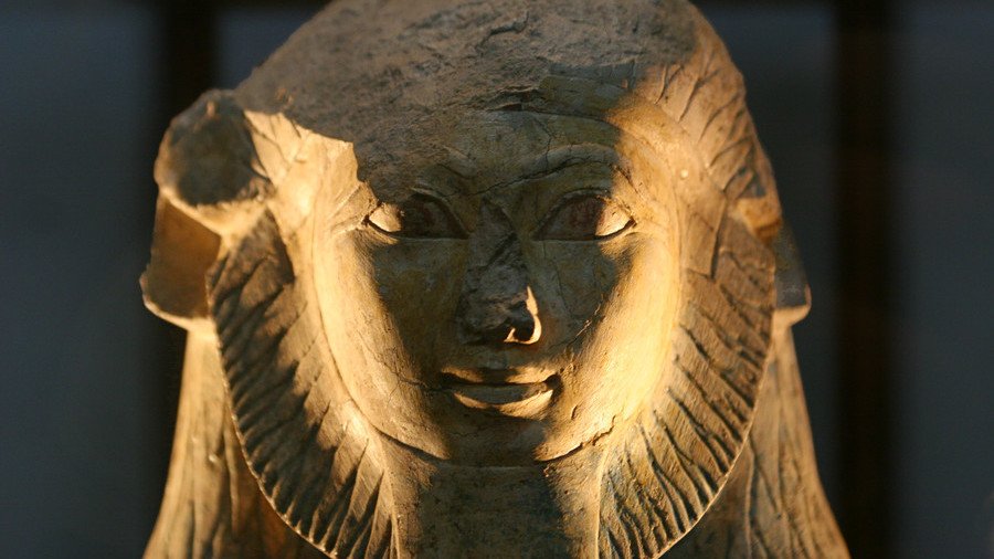 Ancient Egyptian sphinx discovered during road construction between ancient temples