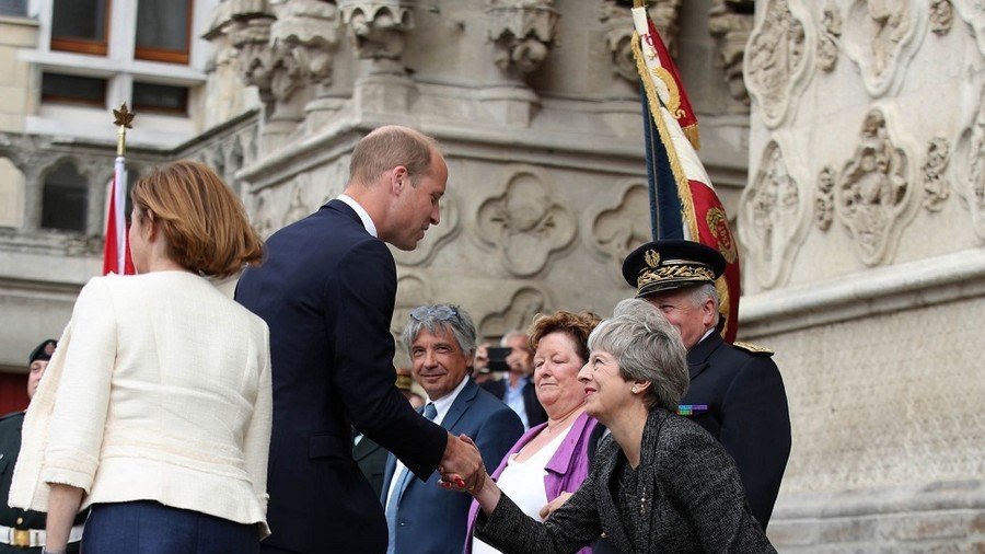 May's fawning curtsy for Prince William is mocked ... and it's not the first time
