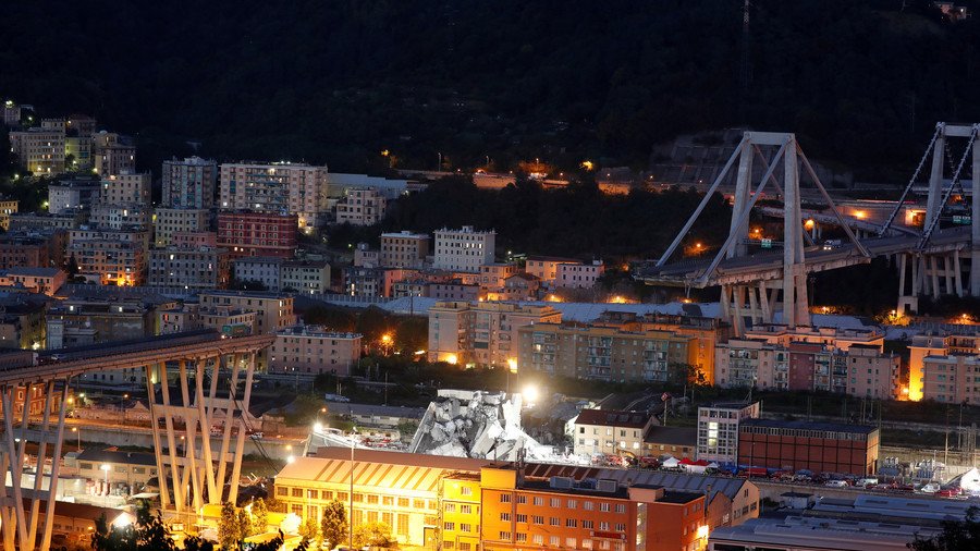 Drone footage captures night search for survivors of Genoa bridge collapse (VIDEO)