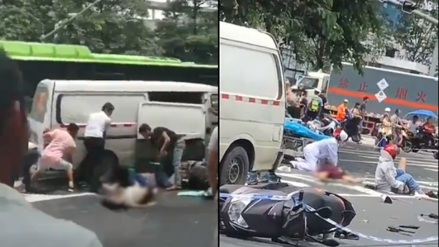 Van ploughs into pedestrians outside hospital in China (PHOTOS, VIDEO)