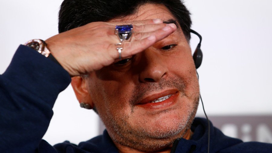 Dinamo Breast! Maradona flashes nipples to Belarusian football fans (VIDEO)