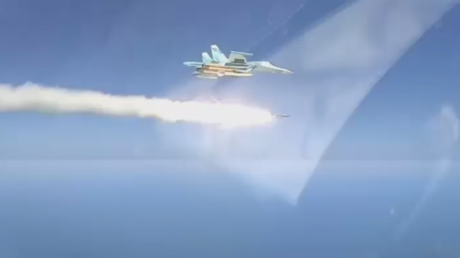 Russian jet obliterates ship with supersonic missile during naval drill (VIDEO)