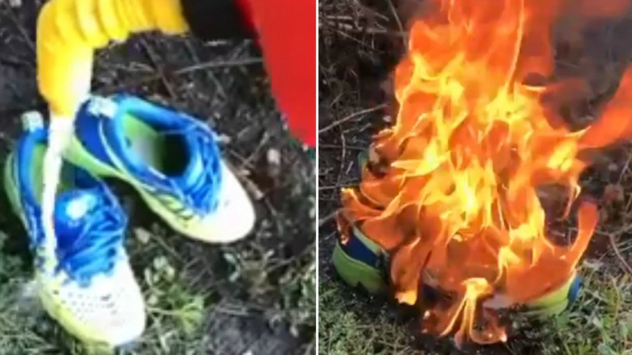 Destroying nike shoes