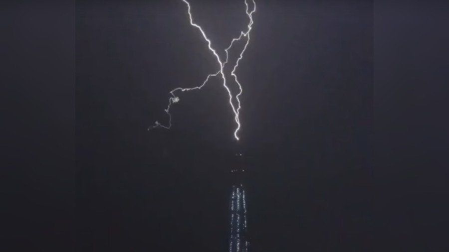 Tesla Tower: Lightning strikes and dances around Europe’s tallest skyscraper in Russia (VIDEOS)