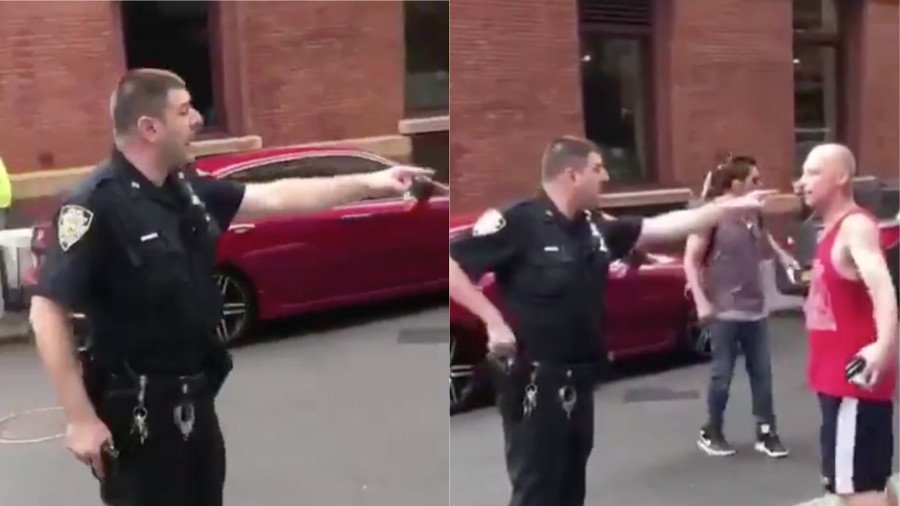 ‘Go shoot your f**king heroin and die’: NYPD cop draws gun outside methadone clinic (VIDEO)