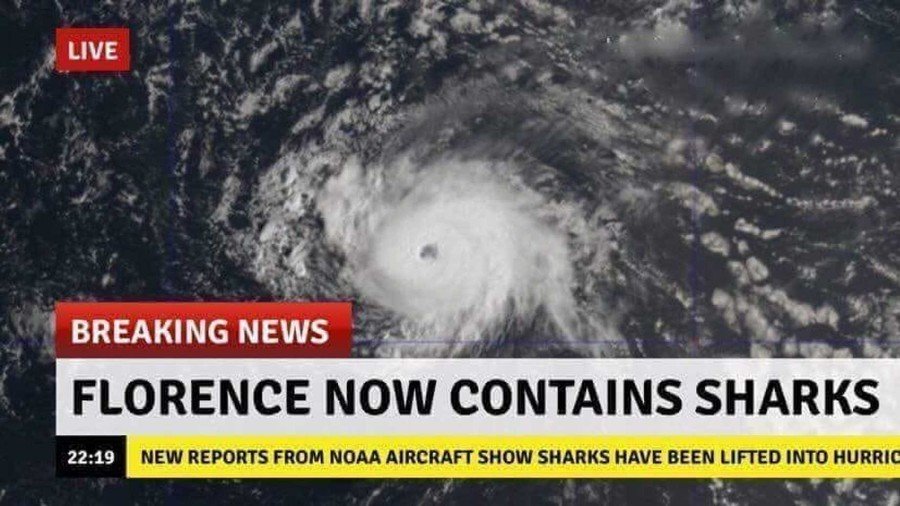 Fake hurricane Florence image depicts Sharknado scenario