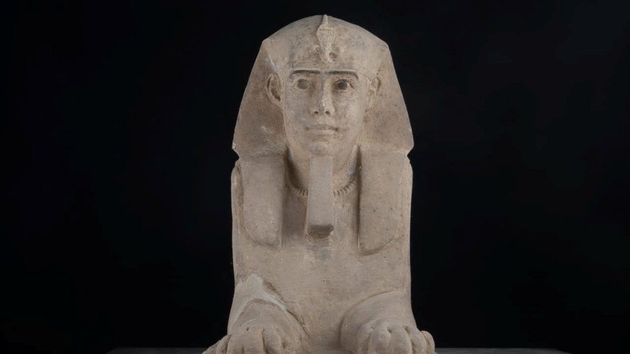 Ancient Egyptian sphinx discovered water draining at temple (PHOTOS)