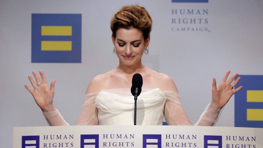 Anne Hathaway denounces ‘white privilege’ at star-studded gala dinner