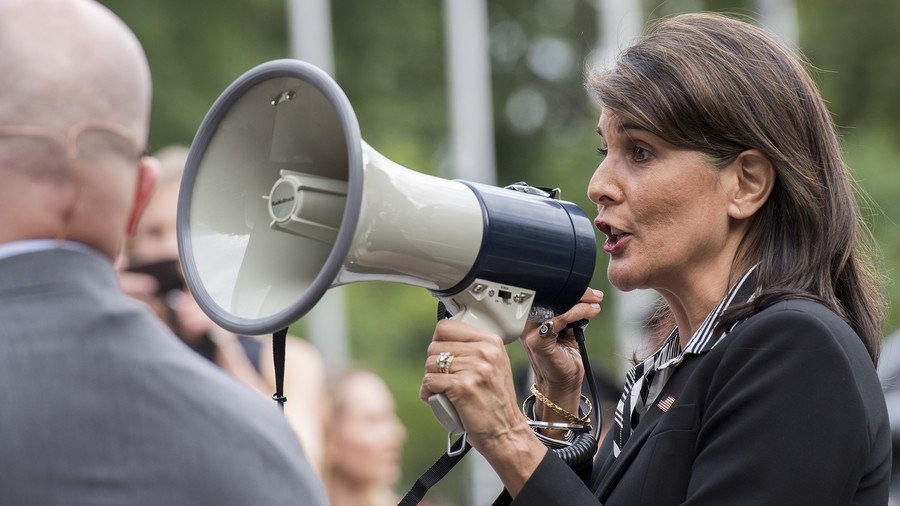 Megaphone diplomacy: US envoy Nikki Haley calls for ouster of Venezuela’s Maduro in street protest