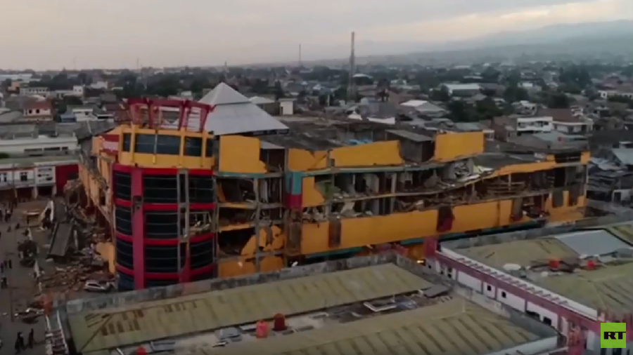 Aerial footage reveals scale of destruction from Indonesian earthquake and tsunami (VIDEO)