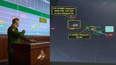 Russian MoD: S-400 data shows Israeli F-16 hid behind Russian Il-20 to avoid Syrian missile (VIDEO)