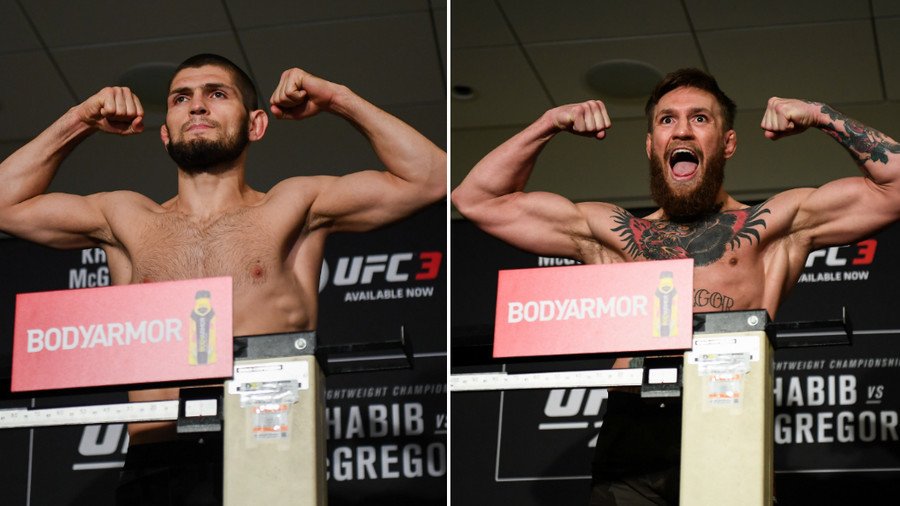 Khabib Nurmagomedov & Conor McGregor both make weight ahead of UFC229 (PHOTOS)