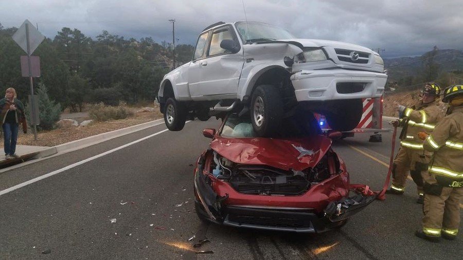 'Right out of Hollywood': Crazy 3 car collision stuns police (PHOTOS)