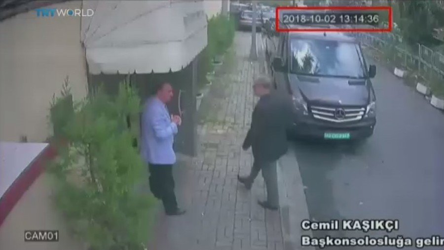Turkish TV airs VIDEO of missing journalist walking into Saudi consulate, black van leaving