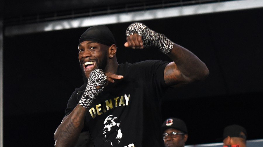 Heavyweight boxing champ Wilder apologizes for ‘breaking mascot’s jaw’ on TV show (VIDEO)  