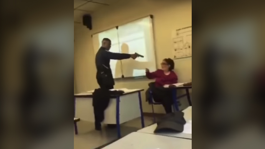 France in shock as VIDEO of student threatening teacher with ‘gun’ in class goes viral