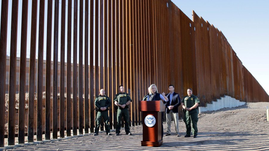 A Plaque Says This Fence In Southern California Is The First Completed  Section Of Trump's Border Wall