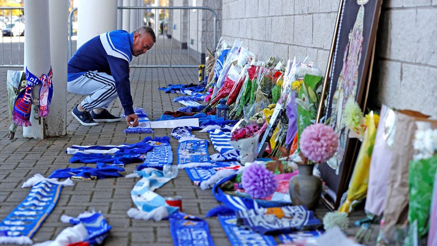 Leicester City helicopter crash: Tributes laid as fans gather at stadium 