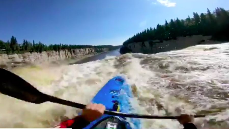 Death-defying plunge: Daredevil kayaker takes on 107ft waterfall (VIDEOS)