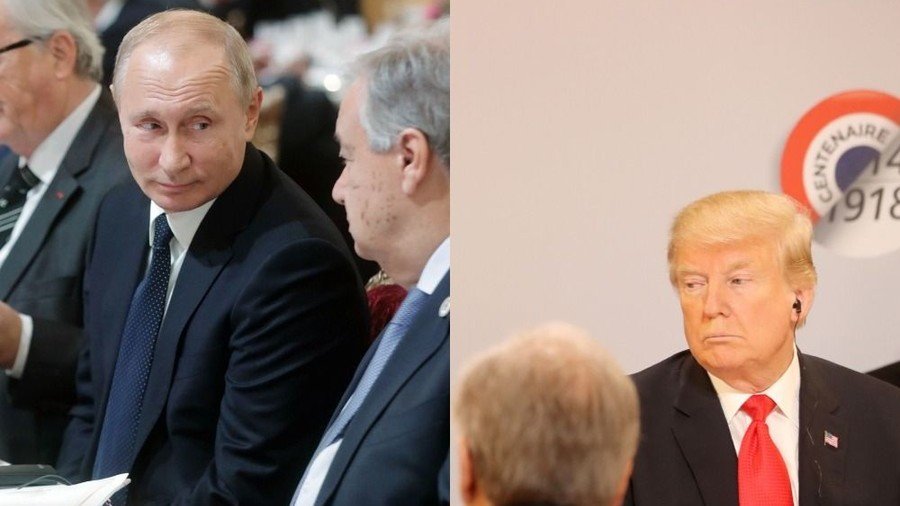 Putin says he DID talk with Trump despite last-minute Elysee seating change