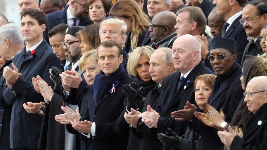 Putin chats with Trump, Macron thrashes nationalism at WWI centenary in Paris