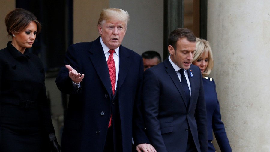 Trump fires back at European leaders after damp reception in France