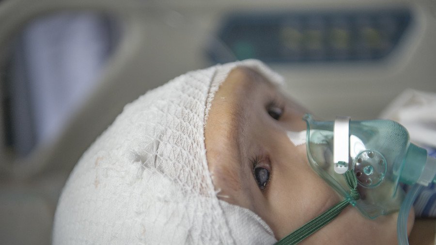 Baby battling brain condition left with ‘devil horns’ following surgery (PHOTOS)
