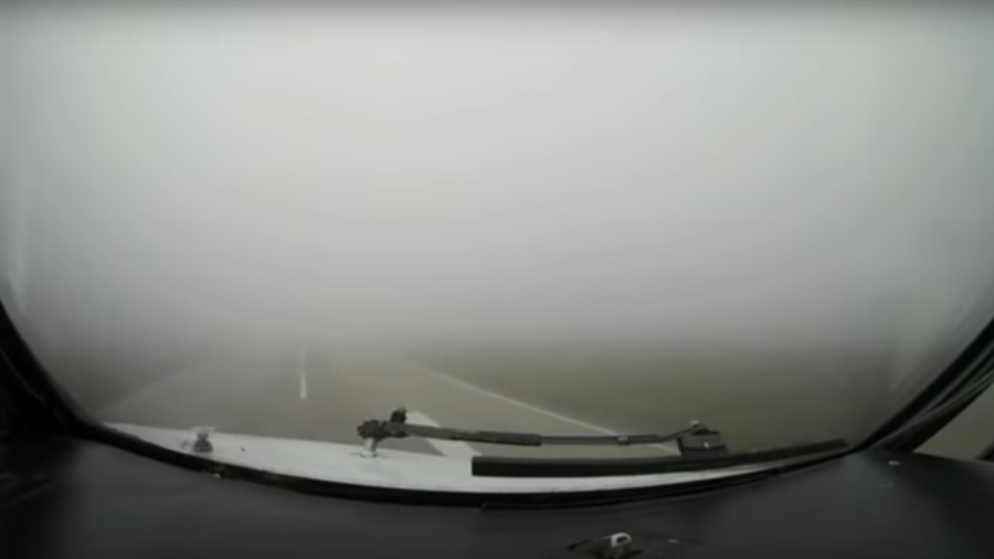 Zero visibility touchdown: Chilling cockpit VIDEO shows Belavia pilots landing plane in thick fog