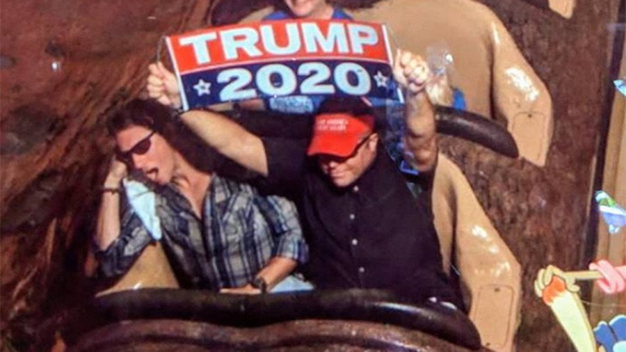 Never return to Neverland: Banner-waving Trump supporter banned from Disney World