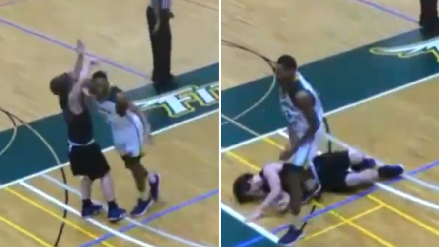 ‘disgusting College Basketball Player Suspended For Flooring Rival With Brutal Elbow Video