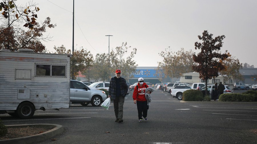 That's the holiday spirit! Walmart kicks California wildfire victims out of parking lot camp