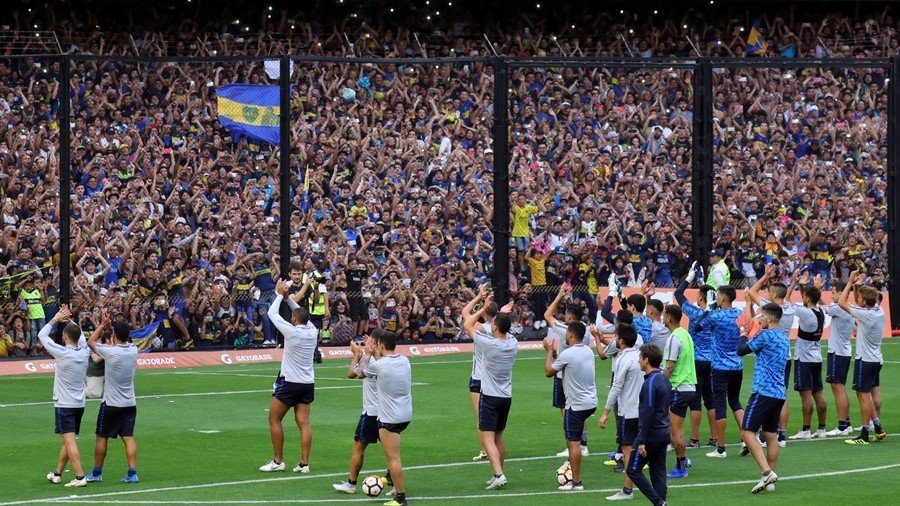 50,000 Boca Juniors fans pack stands for TRAINING ahead Copa Libertadores final (VIDEO) — RT Sport News